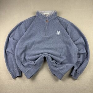Vintage Peter Millar Sweater Mens XL Blue Golf Quarter Half Zip Pullover Cotton